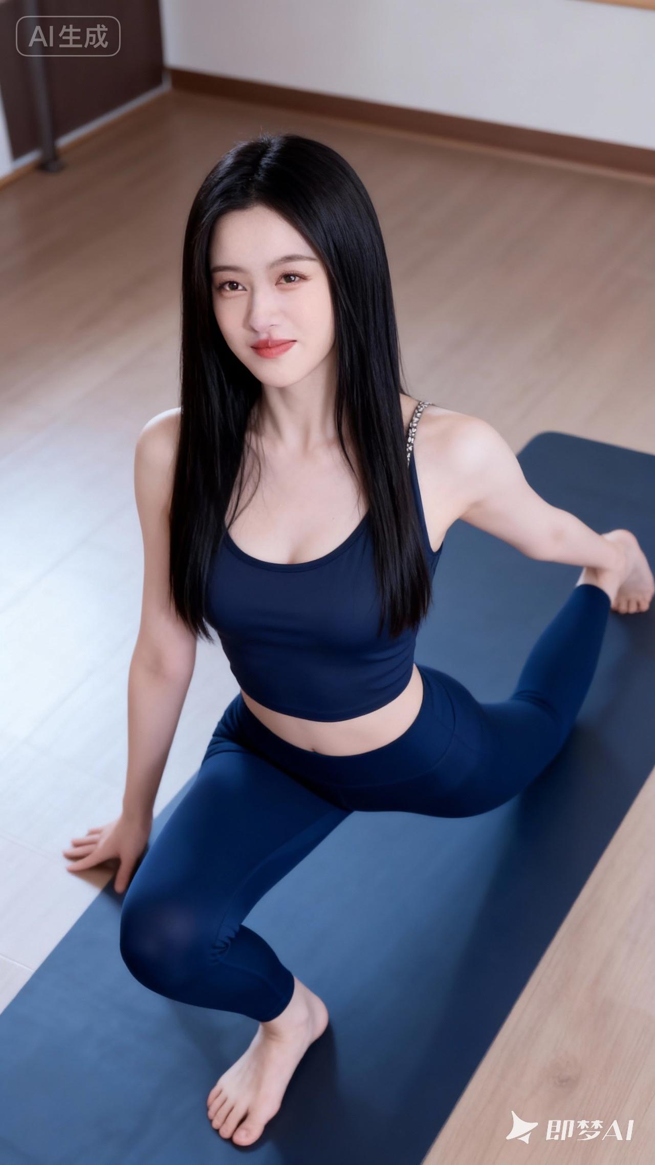 瑜伽少女，柔美与力量并存，尽显健康与活力！🧘‍♀️💪