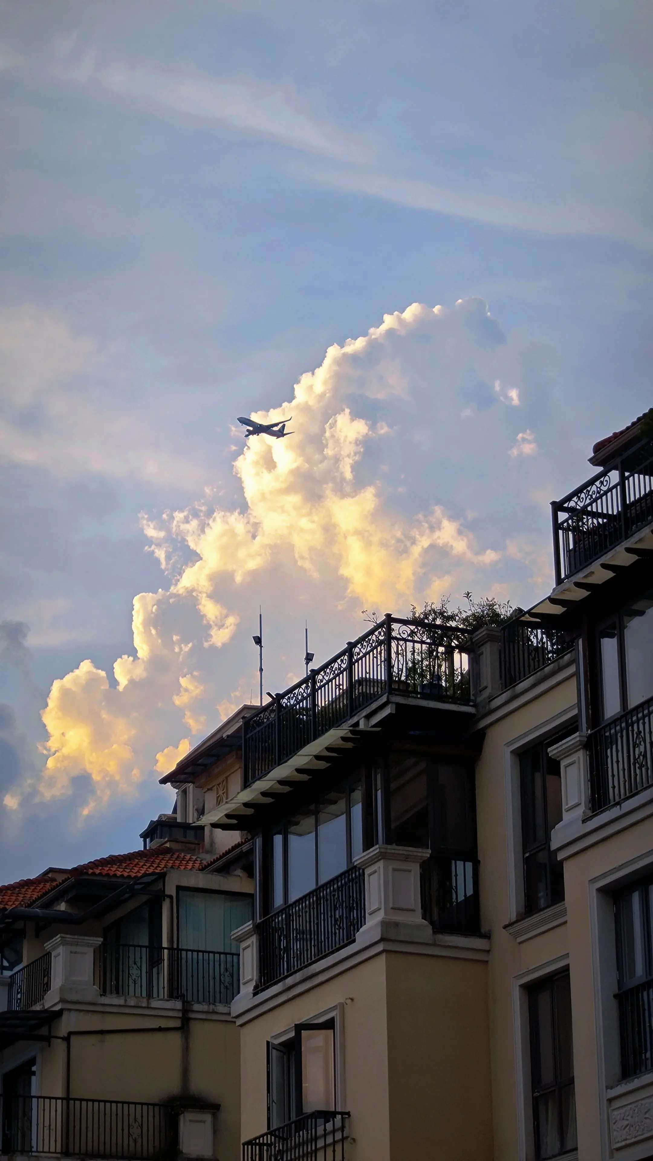 后来我总是在拍划过天空的飞机