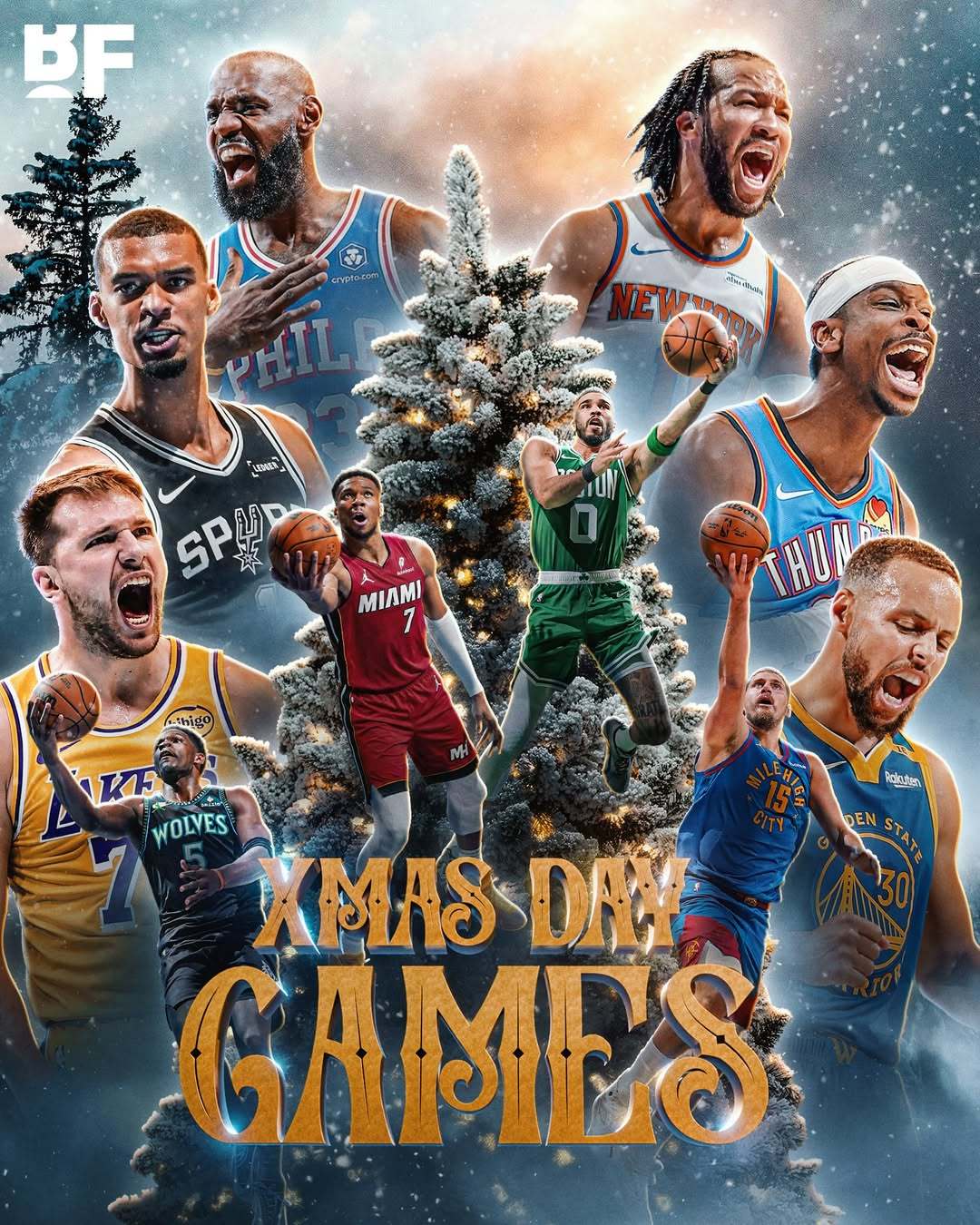 2026年NBA圣诞大战赛程出炉 🎅🏽🎄 马刺vs尼克斯🎄 热火vs凯尔