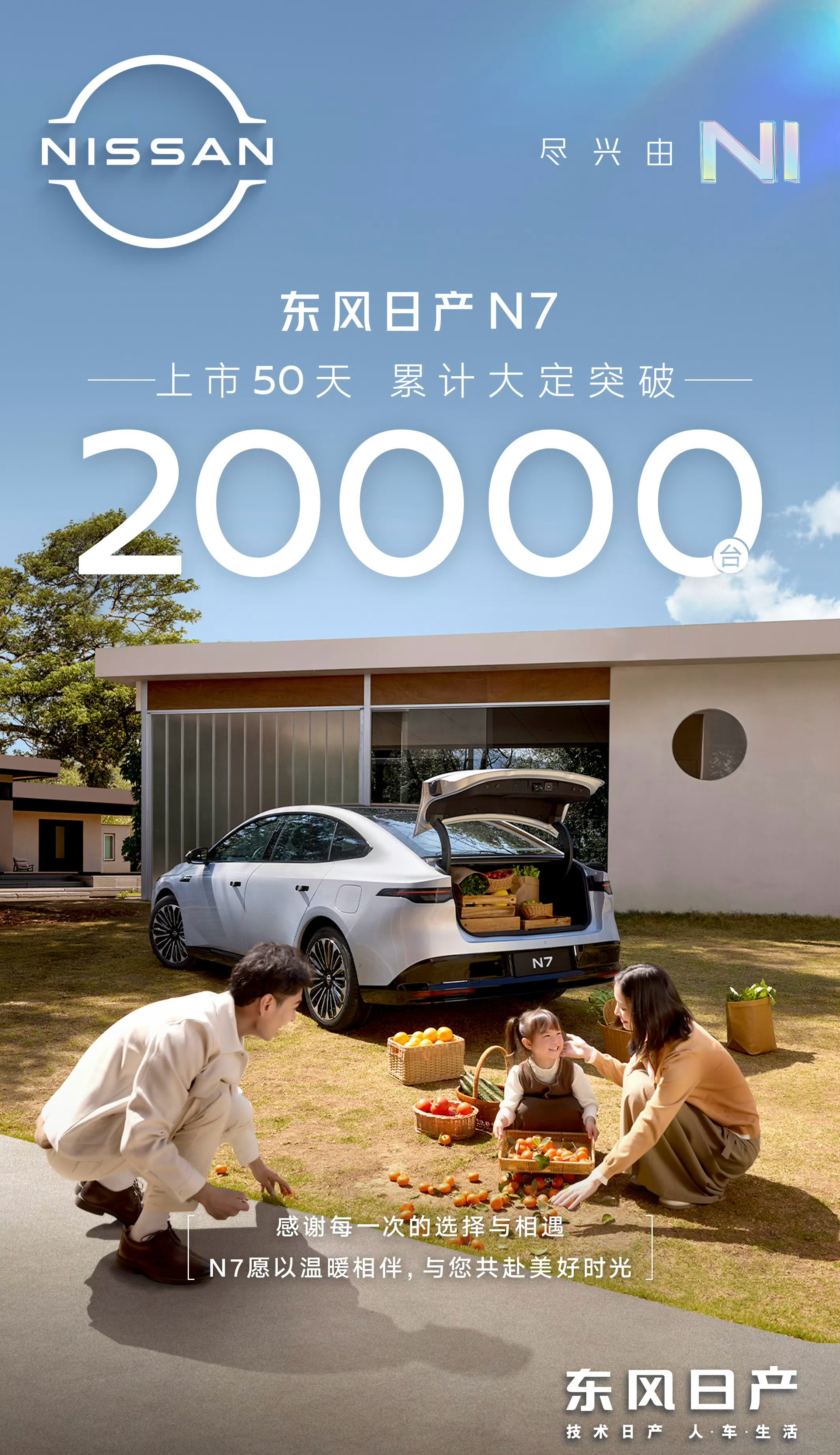日产N7上市50天，大定已经突破20000台！作为合资新能源车型，这个成绩相当可