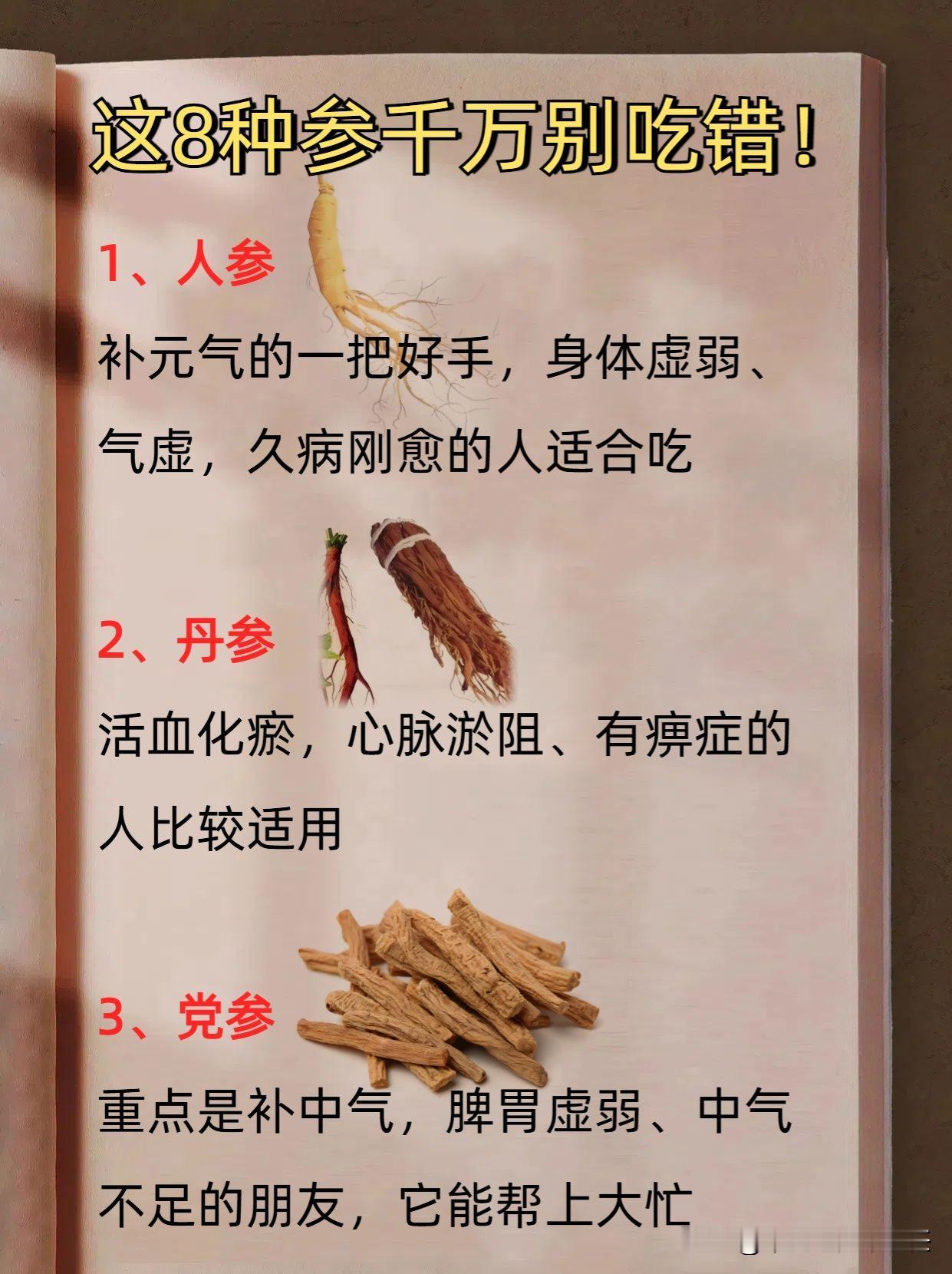 八种参的正确用法一次讲清楚，一人记住，全家受益，记得收藏！
