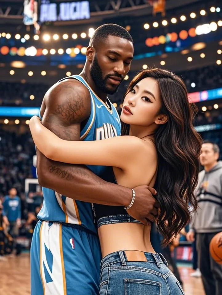 NBA球星与中国美女。