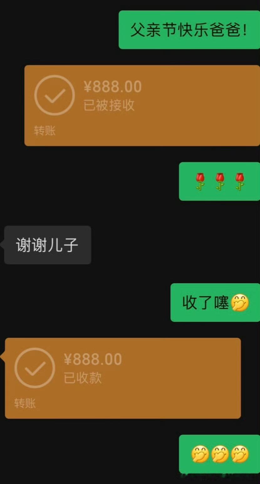 穆祉丞父亲节给爸爸转账 穆祉丞今天转账祝福老爸节日快乐！聊天对话简简单单却格外温