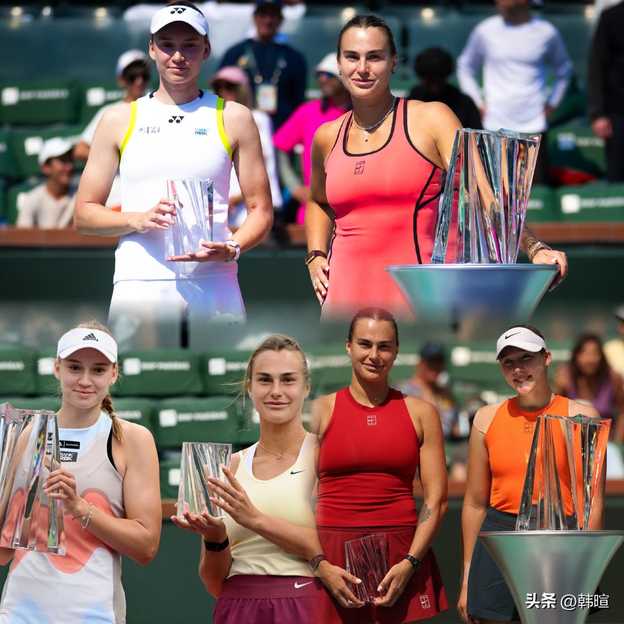 三刷印第安维尔斯1000赛女单决赛终于赢得首冠的萨巴伦卡，截至目前共计拥有10个
