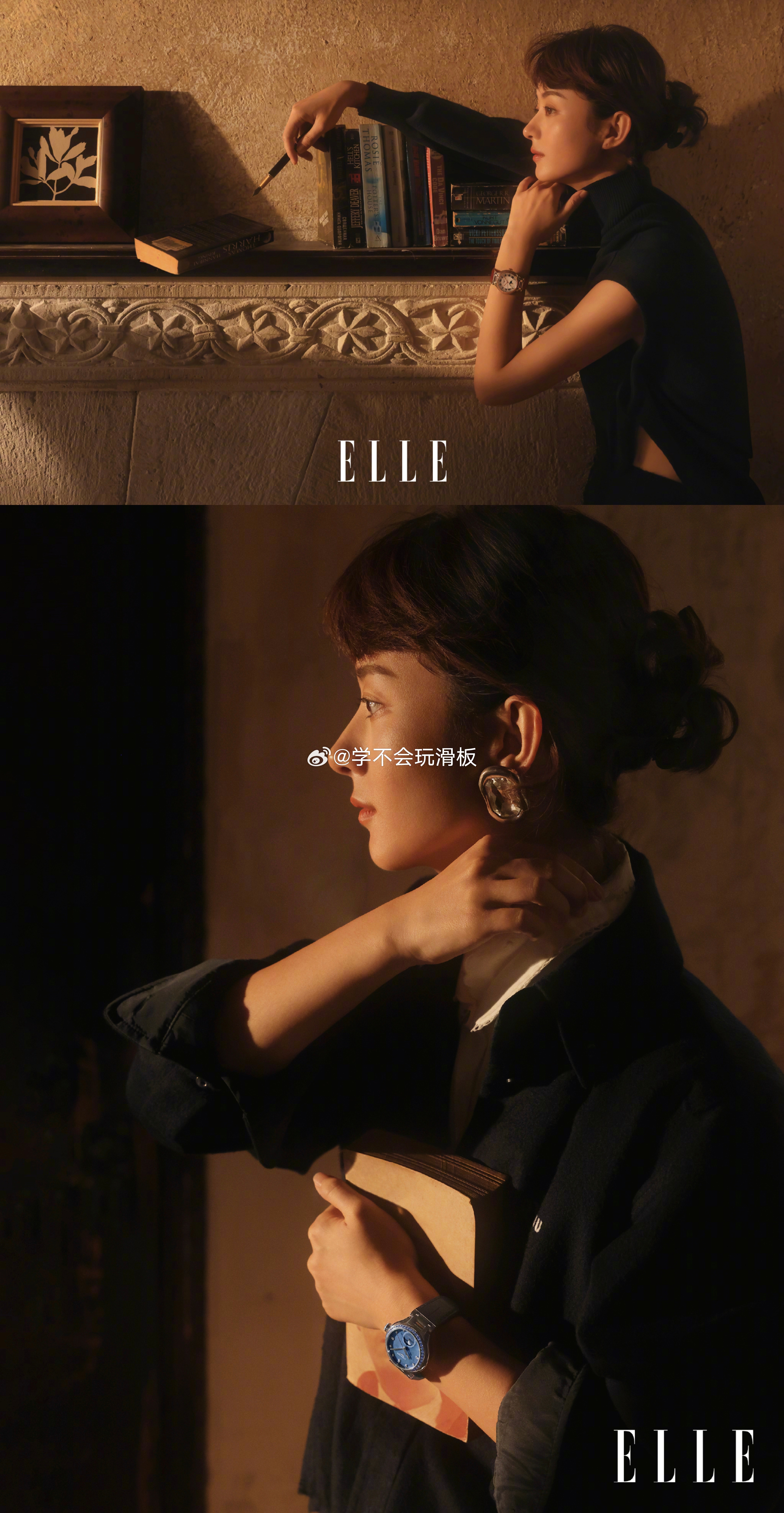 赵丽颖出镜elle二月刊封面这次居然能看到赵丽颖露腹肌了，请摄影师多多挖掘她的特