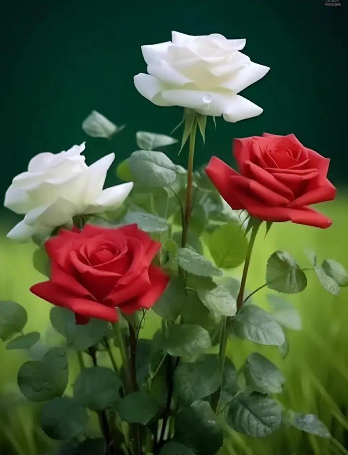 玫瑰花，娇艳欲滴。花瓣层层叠叠，色彩缤纷。象征爱情，散发迷人芬芳。无论是送人还是