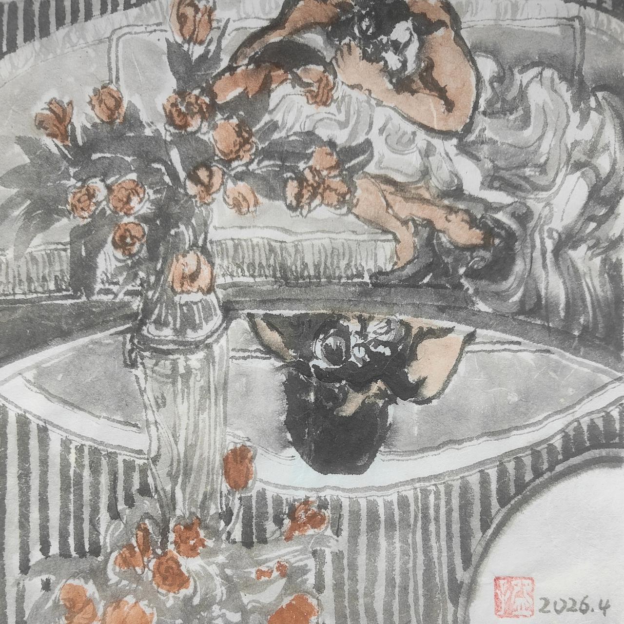 碗子的纸片水墨《镜像》