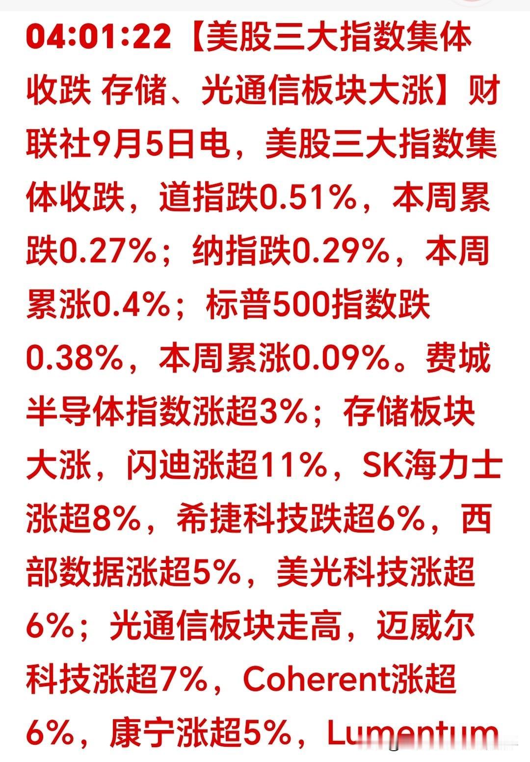一觉醒来，翻开软件一看，稳了！稳了！美股夜盘：三大指数小幅收跌，
 但是，存储芯