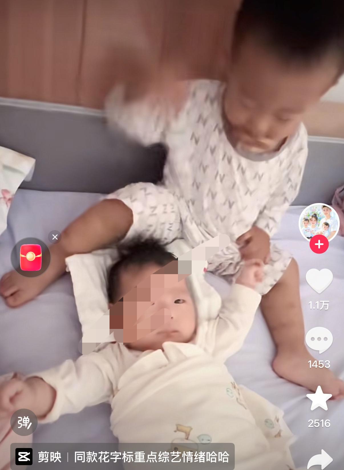 监控拍下的一幕太揪心！1岁5个月哥哥，偷偷抓伤2个月妹妹，看完真的让人反思。
