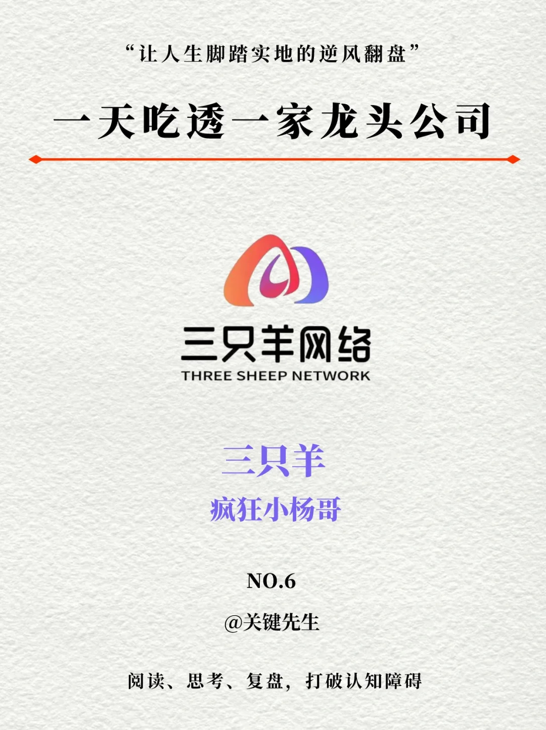 一天吃透一家龙头公司 NO.6 三只羊集团