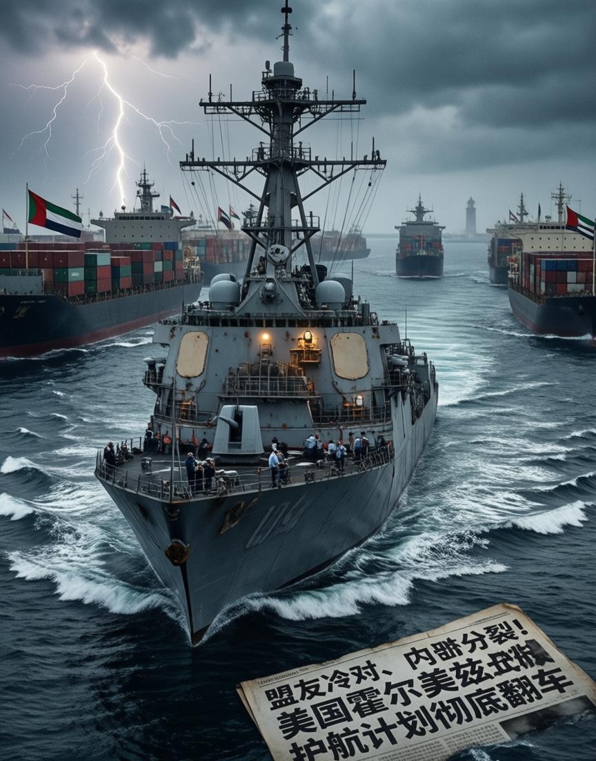 美国想在霍尔木兹海峡拉起一支护航联盟，结果发现，喊了半天，响应的人寥寥无几。特朗