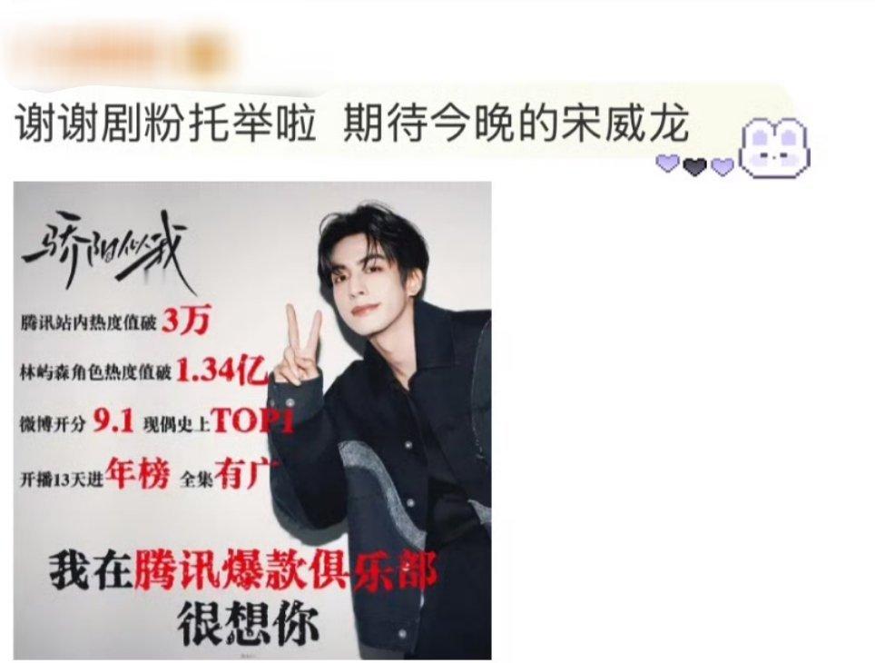 内娱男的播完剧就应该跪下来向宋威龙粉丝学习 