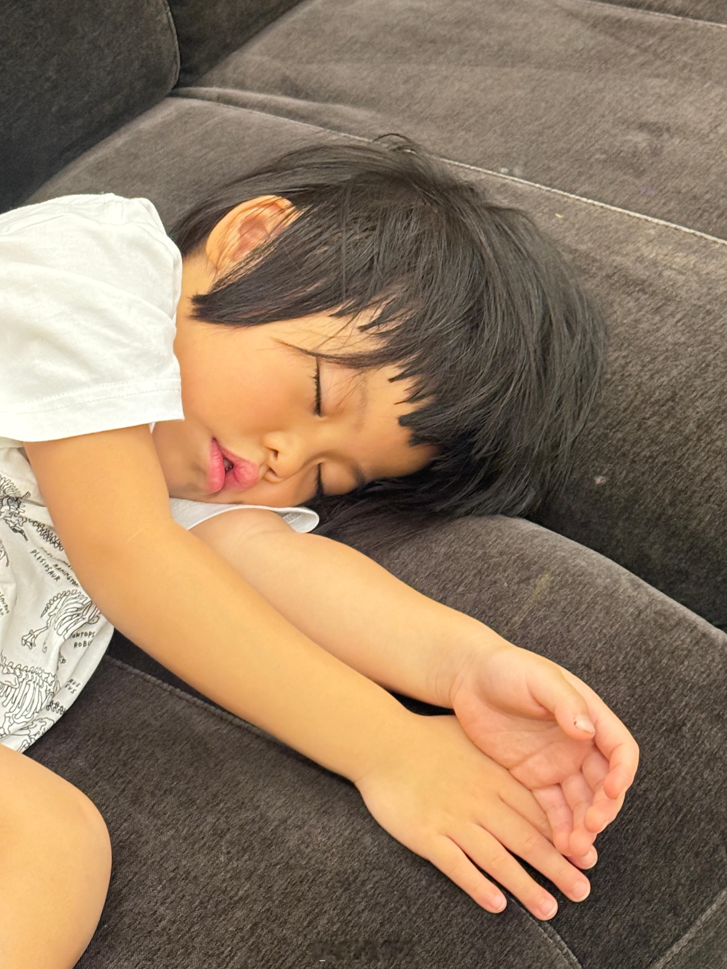 服了回家的电梯里遇到了大小素没有午睡的小素此刻居然在睡觉