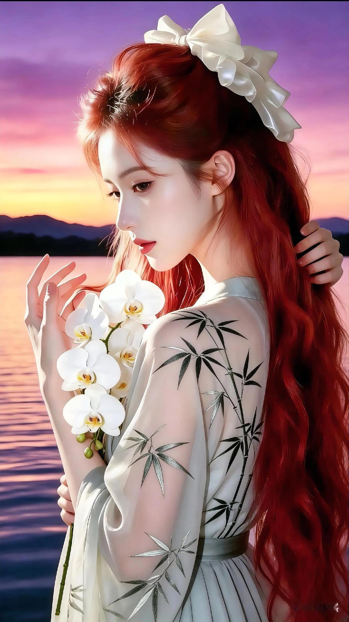 她的侧脸每一个细节都那么完美，组合在一起更是令人赞叹不已，让人忍不住想要一直欣赏