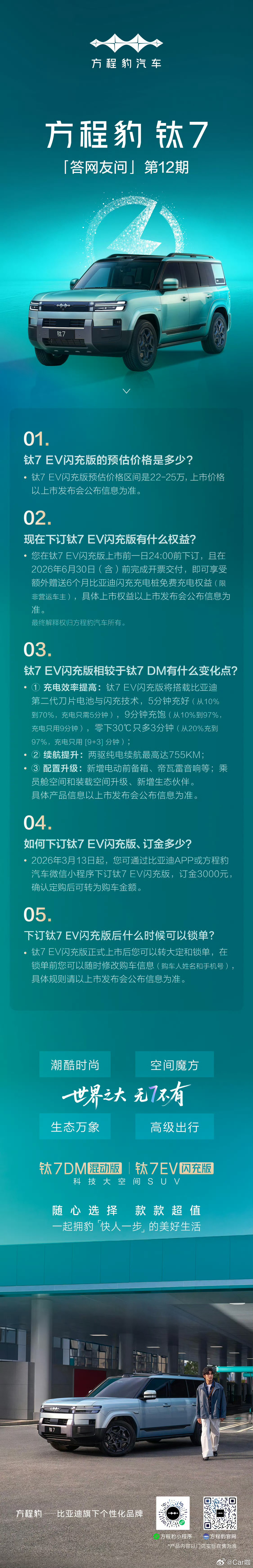 钛7说实话，钛7纯电这台车，我是真期待。硬派方盒造型，续航也拉到755km，再加