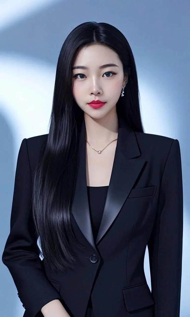 优雅黑西装，自信红唇，都市女郎风范！