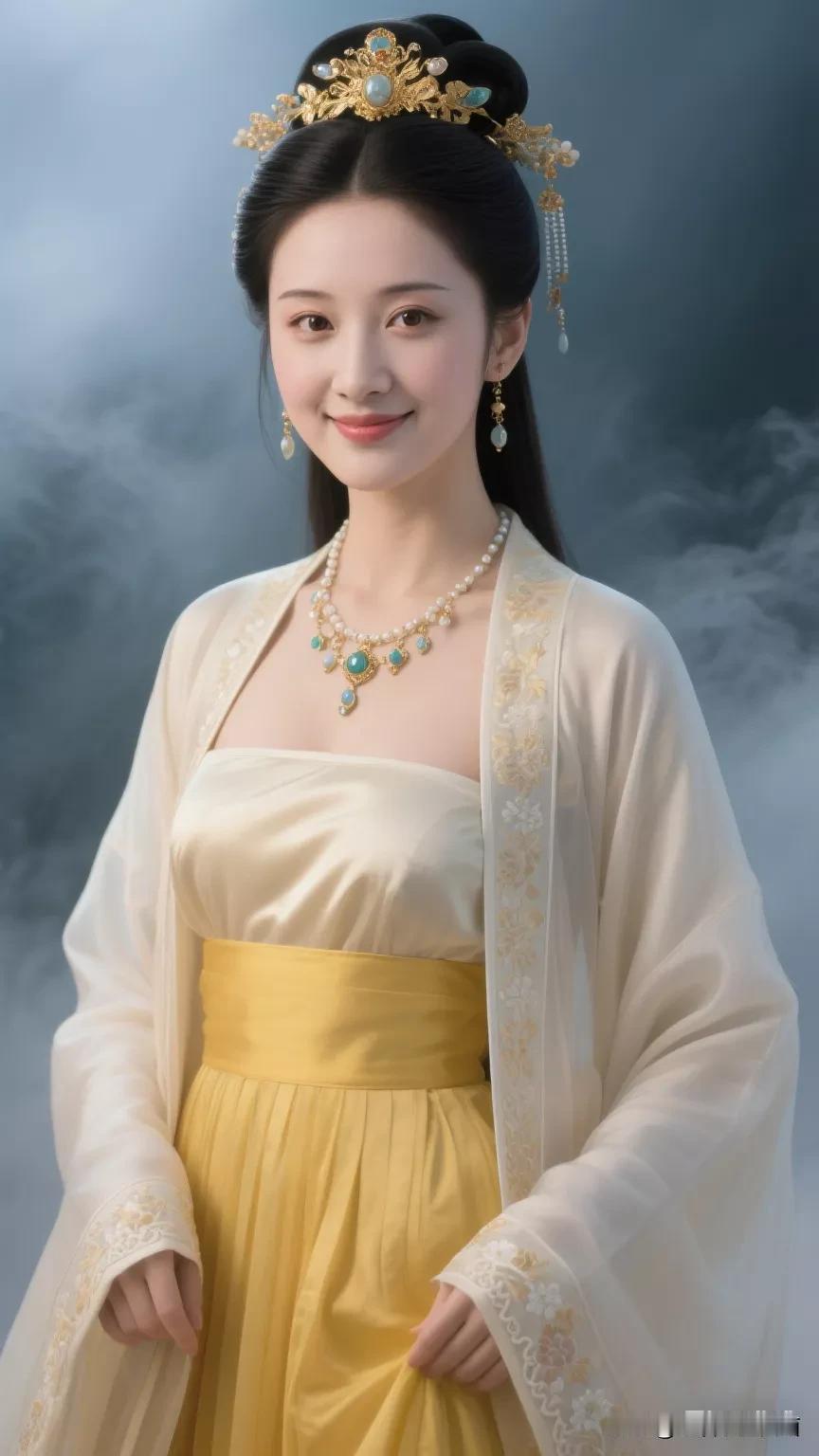 穿越时空的古典美人，一袭华服，惊艳时光张立启原创书画AI作品古仕女发髻服饰集锦首
