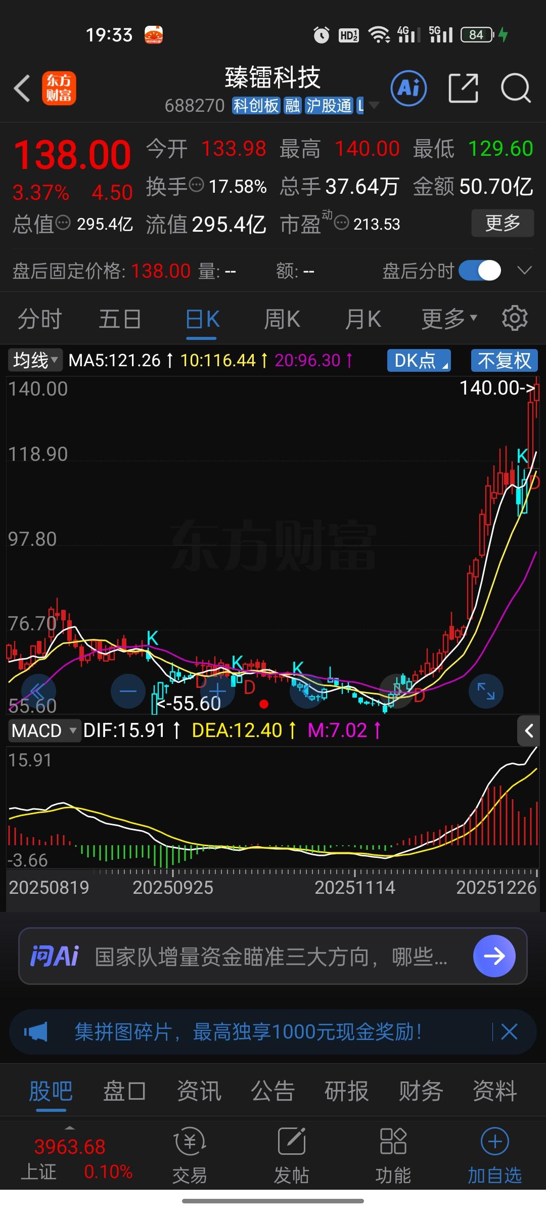 股价刚创历史新高，周末就被立案调查，臻镭科技的投资者这个周末恐怕如坐针毡。

这