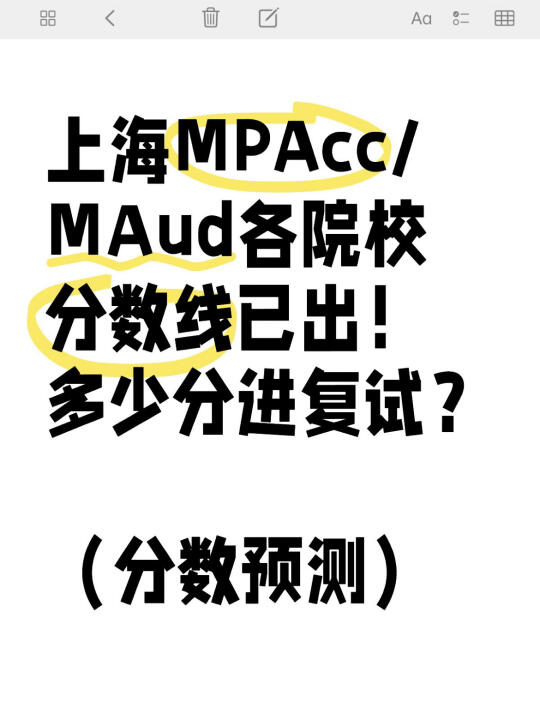 上海MPAcc/MAud各院校多少分进复试？