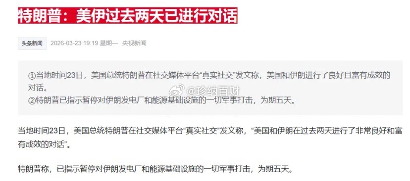 明天开始反弹！油价大跌，懂W说他已经与伊朗对话，已经停止打击，布油下跌近10%，