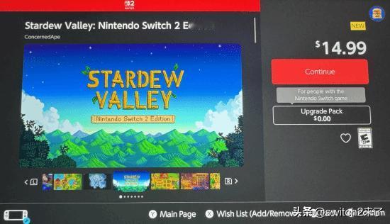 《星露谷物语》Switch2版突然发售，现已上架eShop商店，美区定价14.9