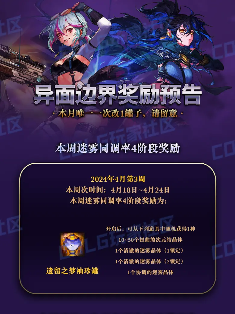 DNF本月异面边界奖励预告4.18