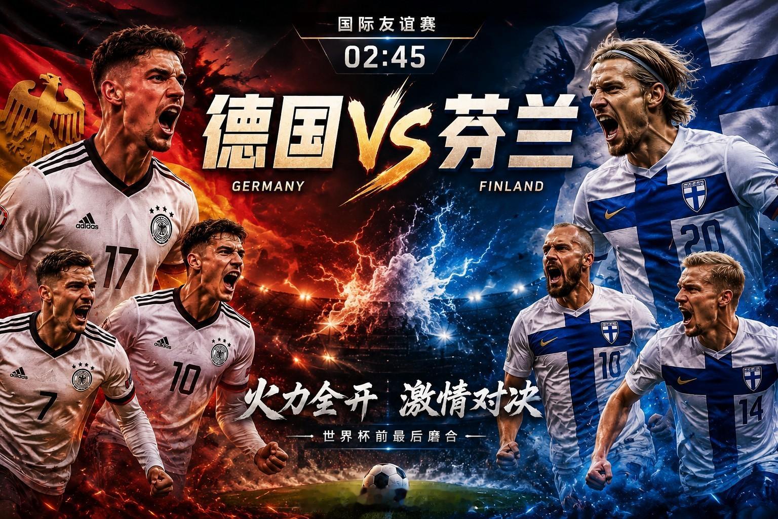 国际友谊赛｜德国 🇩🇪 vs 芬兰 🇫🇮⏰ 02:45本场德国坐镇主场迎