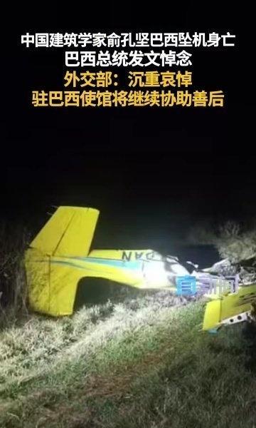 中国建筑学家俞孔坚巴西坠机身亡 巴西总统发文悼念网页链接