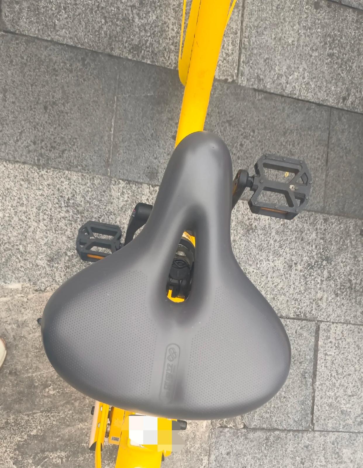 不愧是四川，共享单车都和别的地方不一样！！！

有些搞不懂了，中间为啥有个洞？