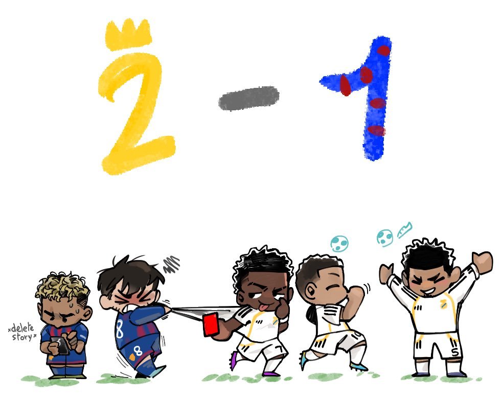 胜利插画！©️snekyson皇马2比1巴萨 ​​​