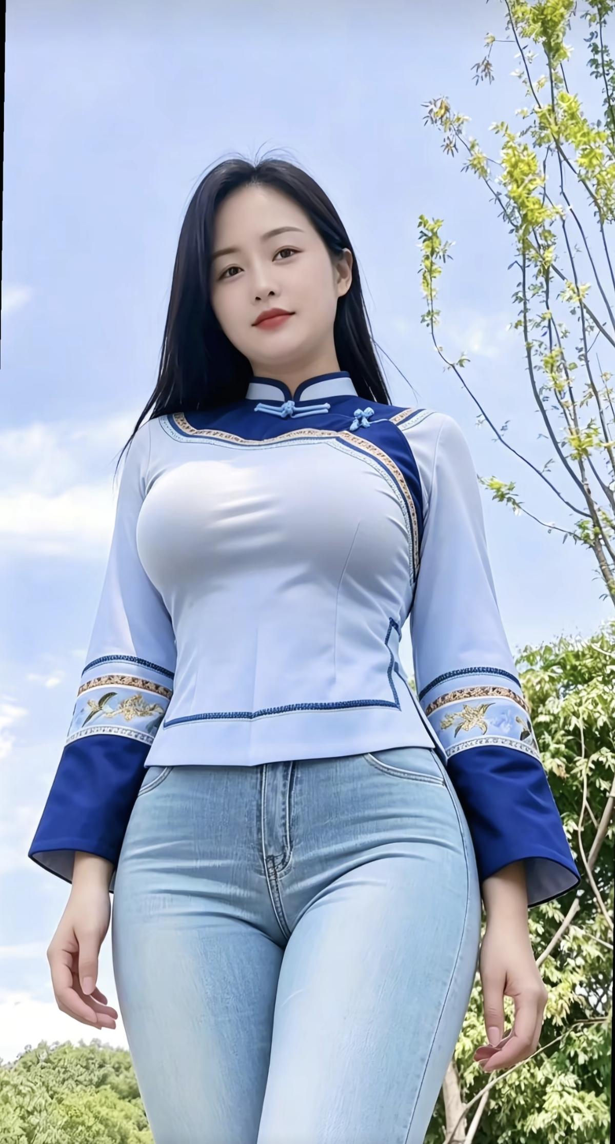 青衫素手，婀娜妩媚。