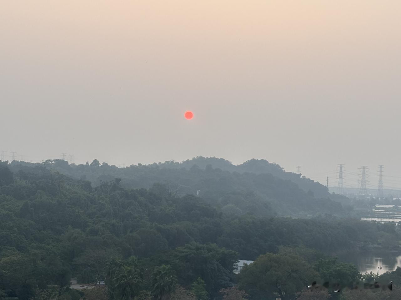 元旦，那也没去，在厂里做了半天活，一抬头，一轮红日，吊在了天边。
一天的疲惫悄然