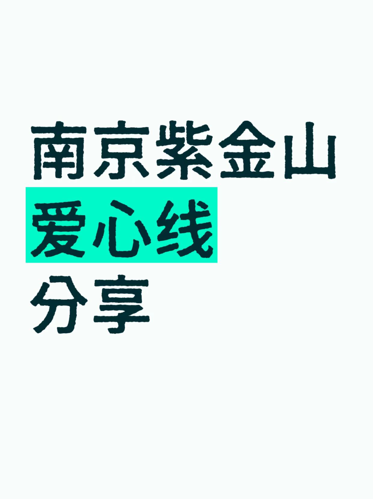 紫金山爱心线分享
- 起点：白马公园停车场，沿紫金山索道旁边的登山步道上山。
-