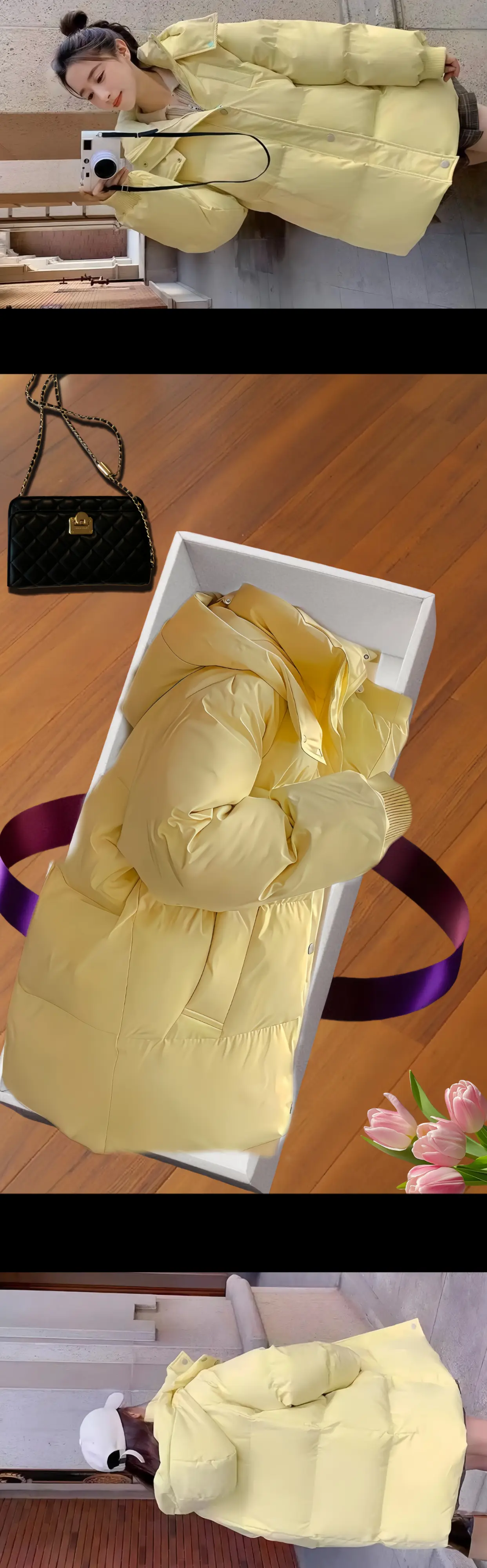 奶黄色棉服谁能不爱啊啊,甜妹必备冬日神器,今年冬天,所有甜妹的衣柜里必...