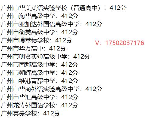 2026年年广州中考民办高中最低控制线是412分，有14所民办高中录取线也是41