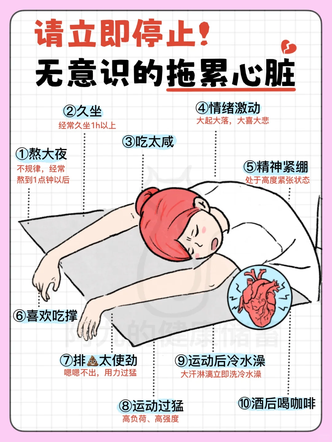 无意识拖垮心脏的行为‼️千万要注意