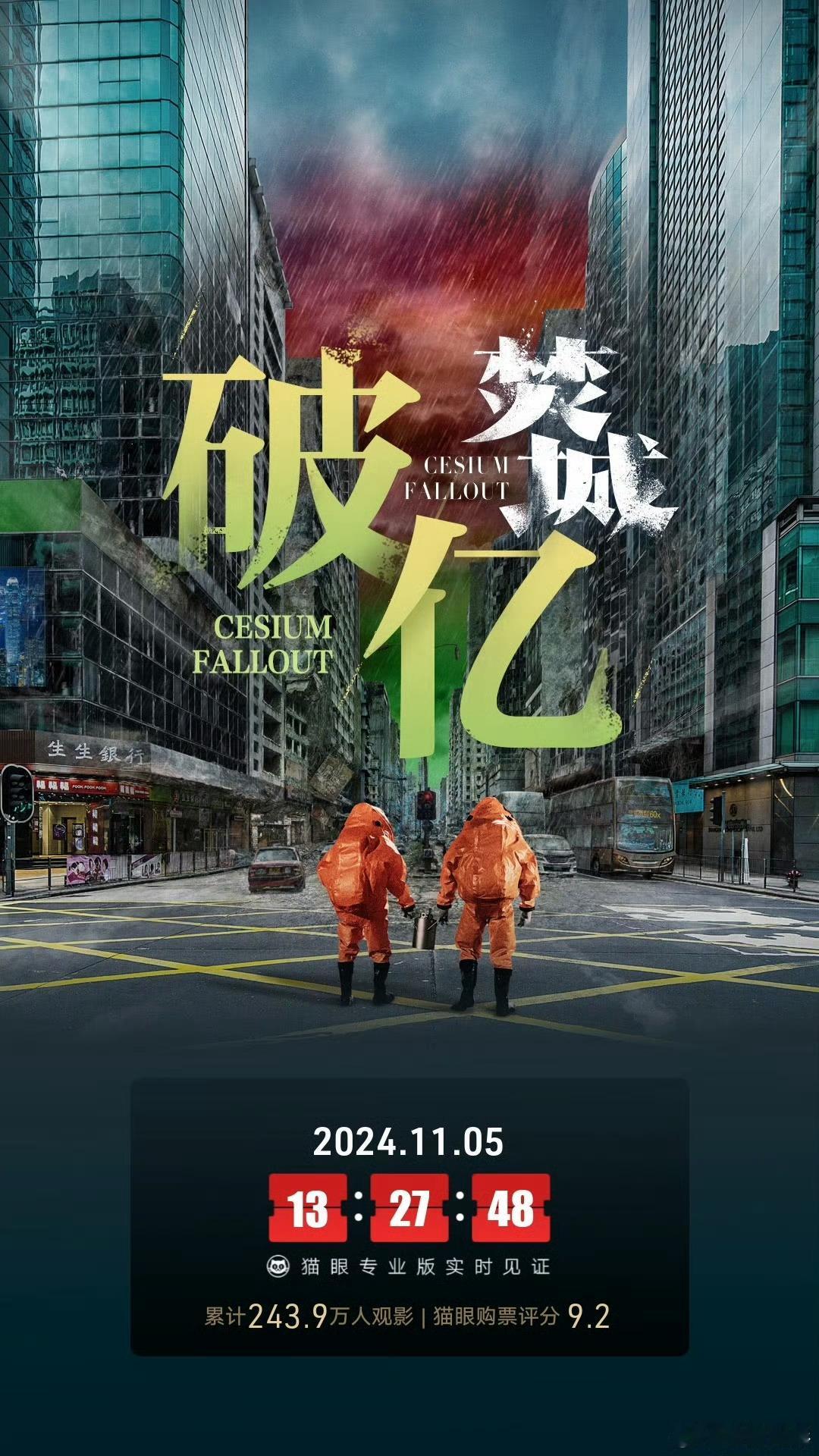 #焚城票房破亿#恭喜焚城票房五天破亿！！刷了两遍 真的是一部值得细品的辐射灾难题