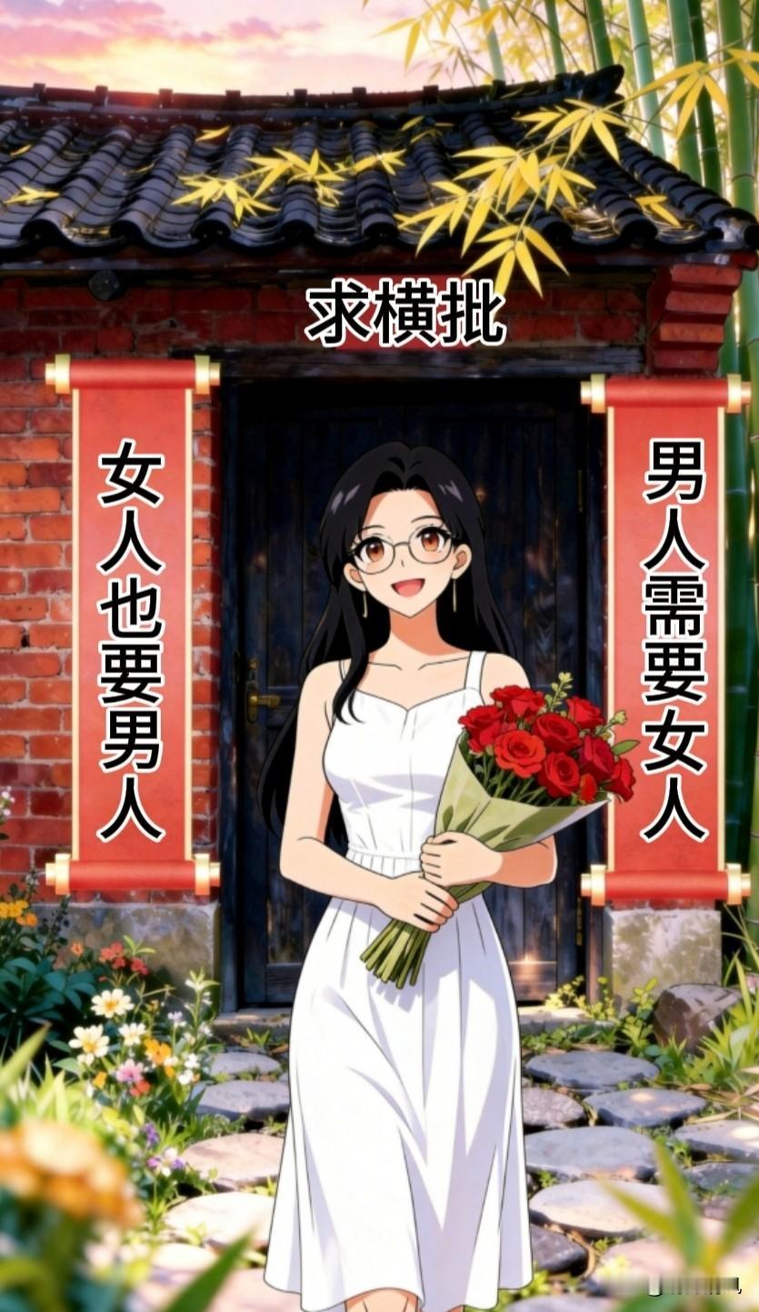 缺一个惊艳横批，一般人对不出来
上联:男人需要女人
下联:女人也要男人
横批:—