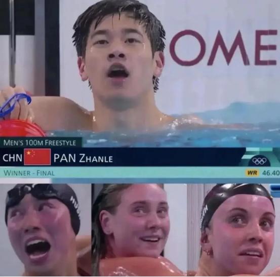 全员变紫薯？美国游泳运动员在游泳比赛结束之后，浮出水面的一瞬间，一张紫扑扑的脸瞬