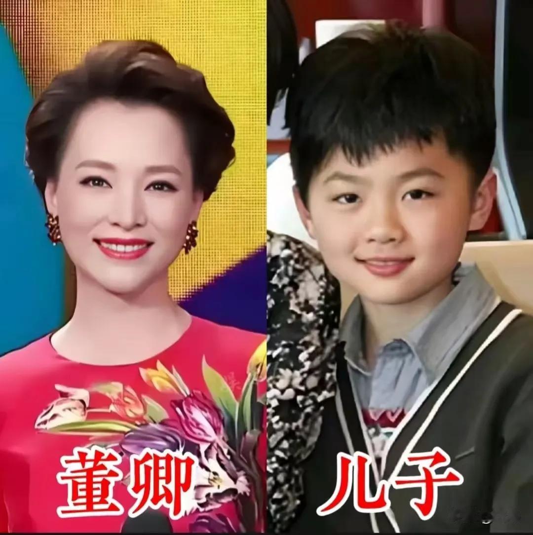 儿女们颜值气质超级好。
董卿的气质令人瞩目,她的举止得体,散发出非凡的魅力，儿子