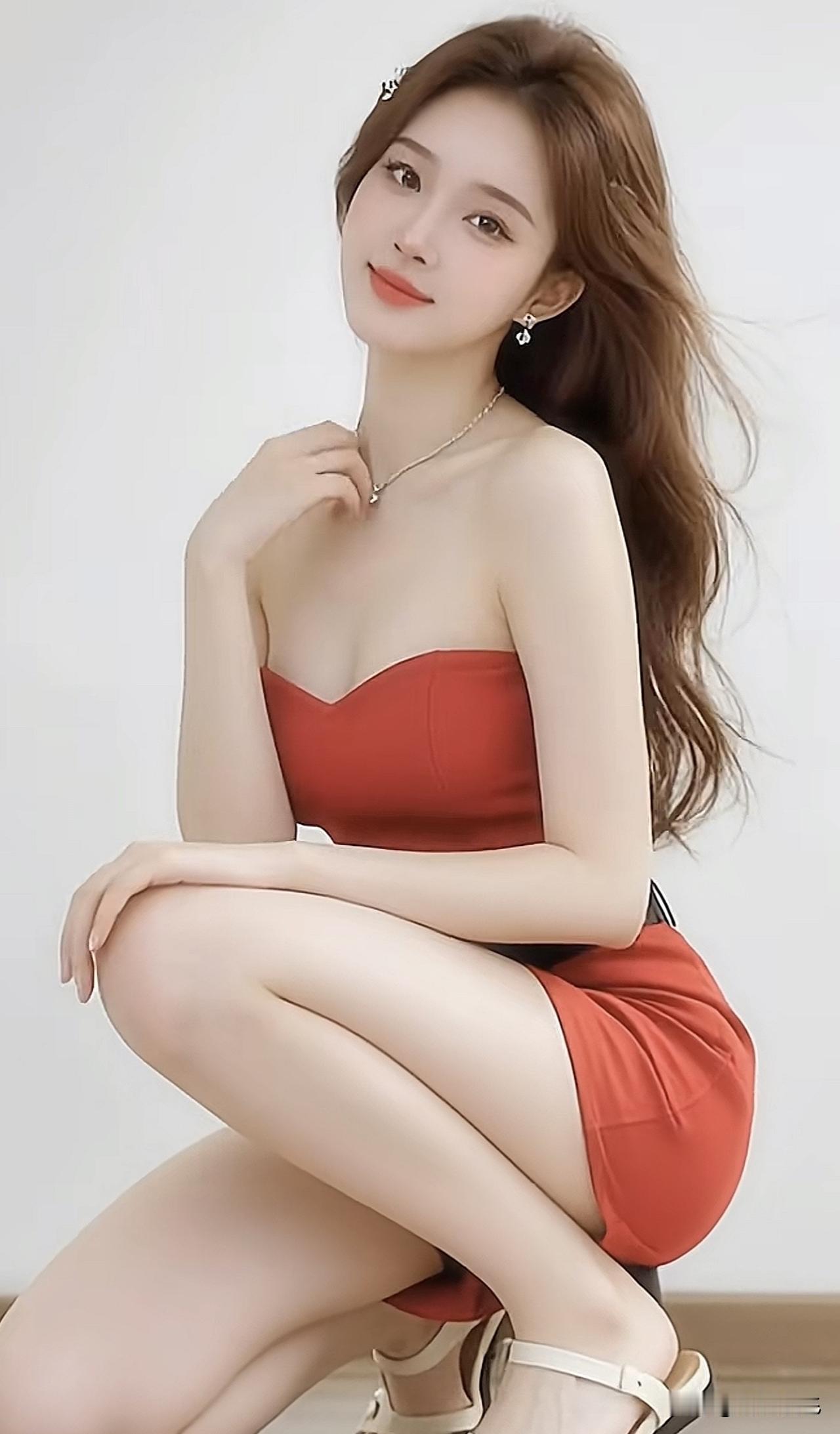 甜美红裙少女，优雅气质满分！💃🏻✨气质红裙女 玫瑰红裙少女 穿红裙的女生 气