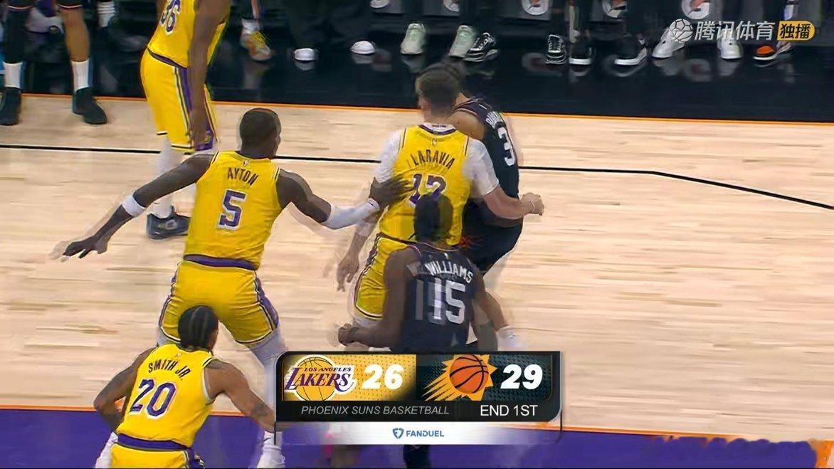 第一节湖人26-29落后太阳，感觉如何？湖人vs太阳
