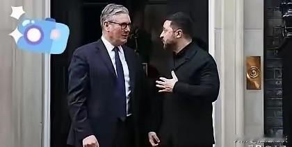 厚颜无耻！泽连斯基已经到了无可救药的地步。

刚跑到伦敦见英国新首相斯塔默，屁股
