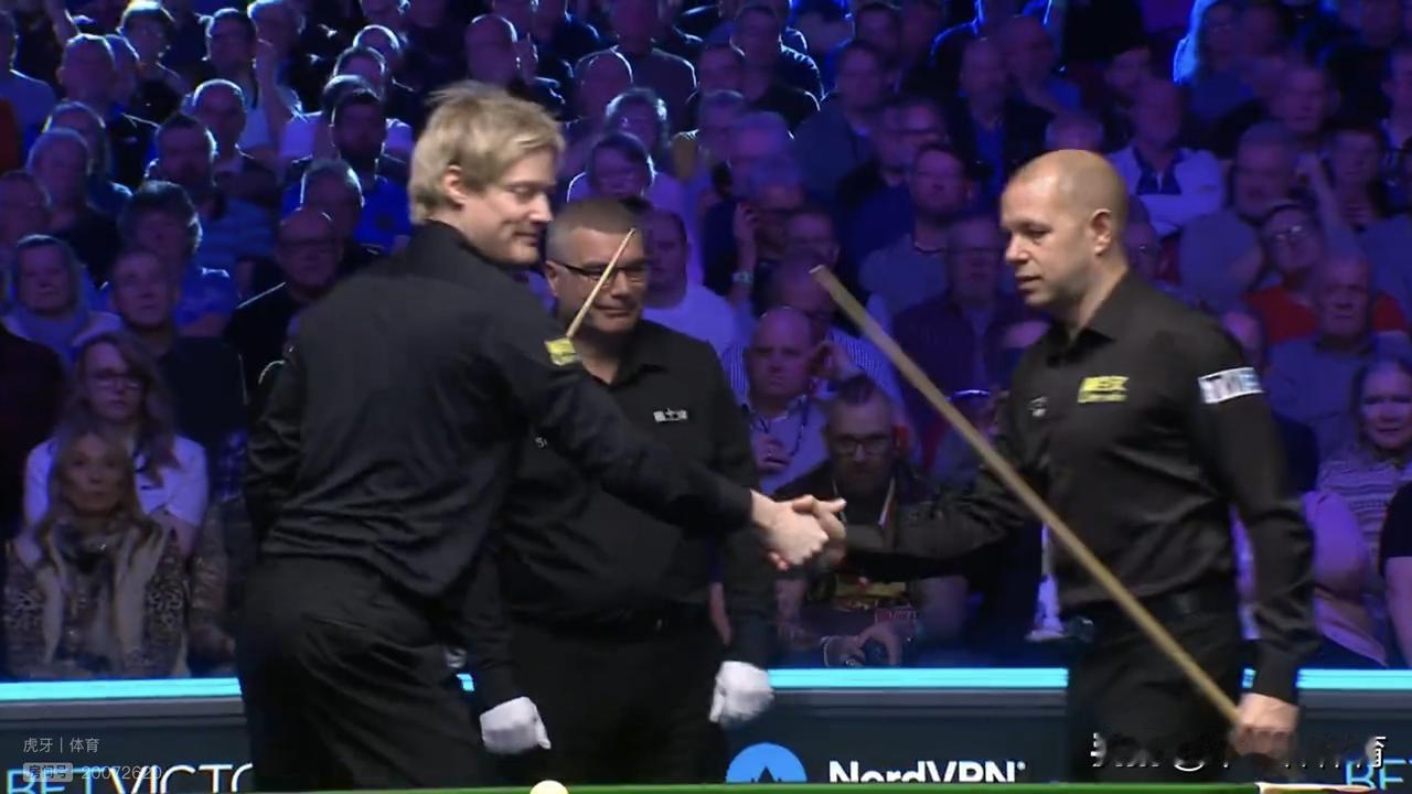 斯诺克威尔士公开赛1/4决赛最新战报：巴里.霍金斯5-3战胜尼尔.罗伯逊晋级四强