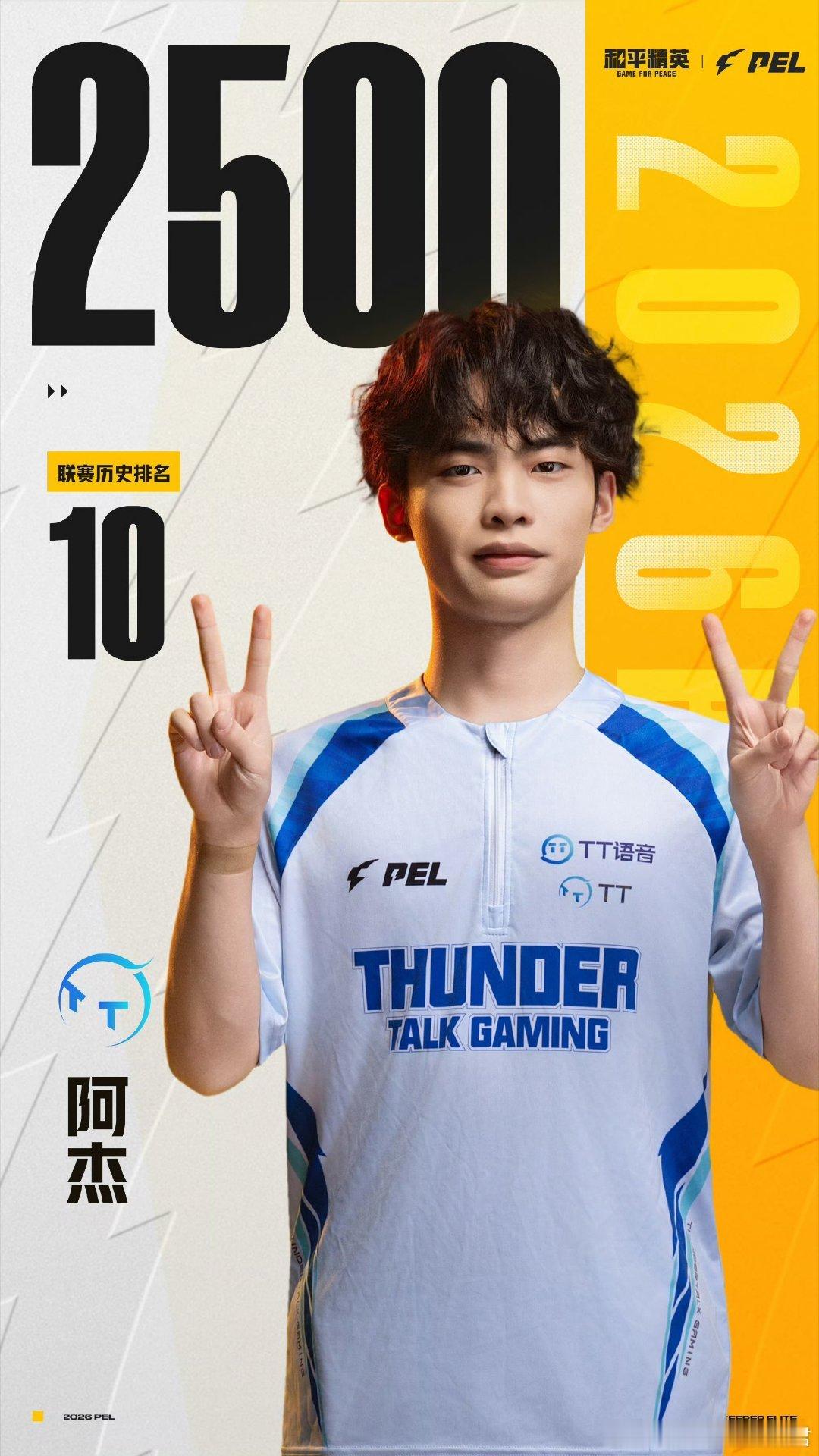 TT和平精英 恭喜杰哥突破2500淘汰！TT阿杰联赛淘汰2500PEL第七周突围