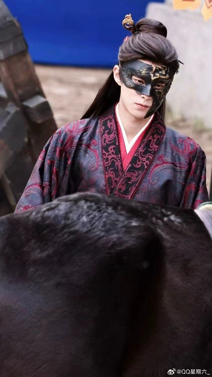 王鹤棣谢景行古装建模脸王鹤棣谢景行簪发面具造型 王鹤棣谢景行古装建模脸，王鹤棣谢