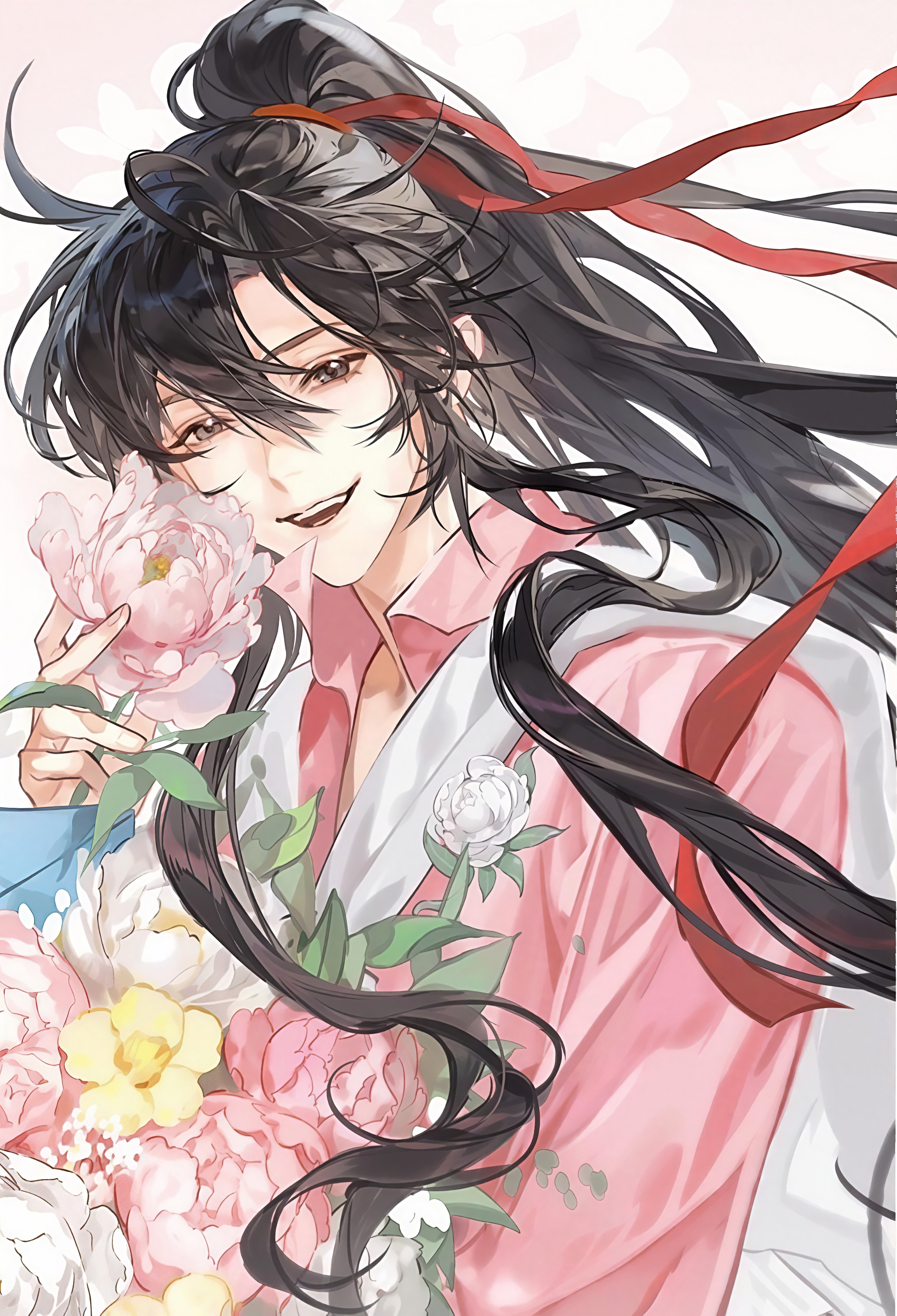 魔道祖师动画忘羡神仙眷侣天生一对 蓝忘机｜魏无羡｜忘羡与花约(ノ^o^)ノ画的好