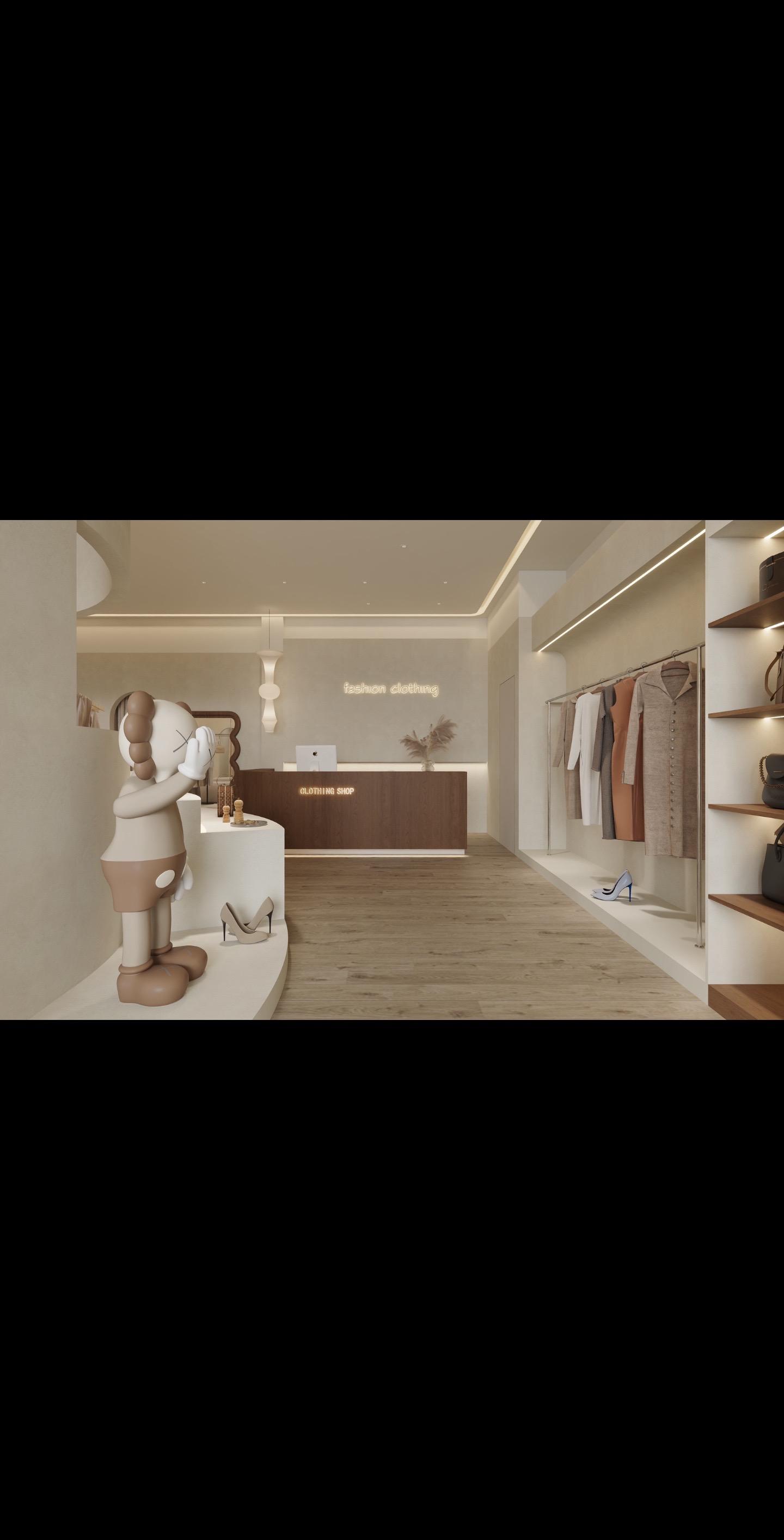 服装店效果。声明：模型来源于网络，个人设计