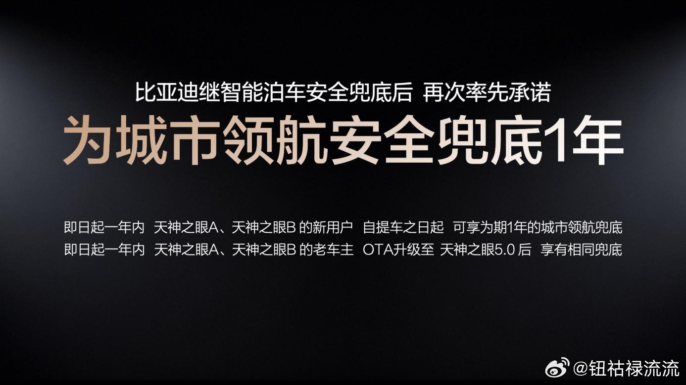 震撼！比亚迪到底领先行业几个身位了？继为智能泊车安全兜底后，又率先承诺为城市领航