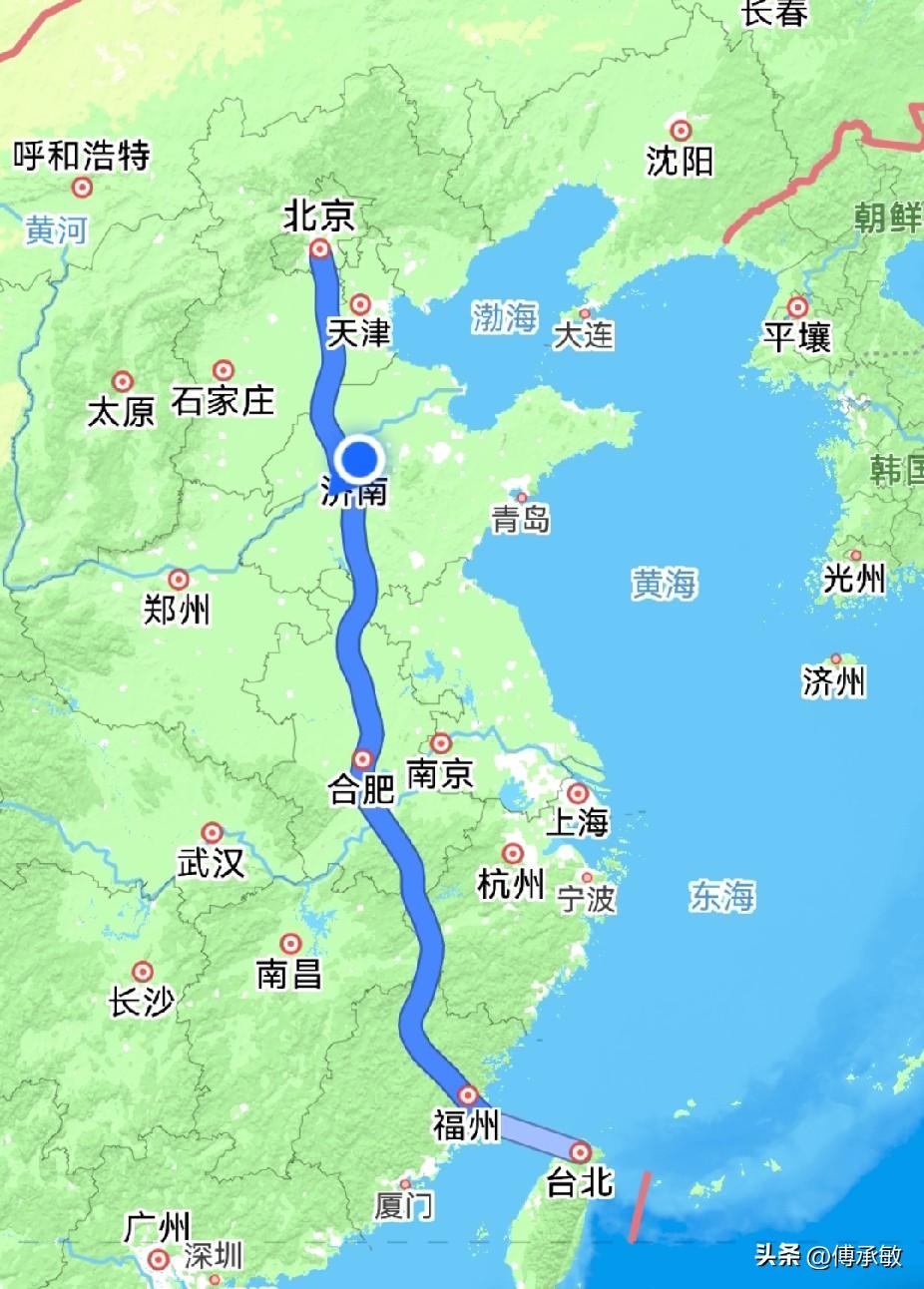 台湾 京台高速，很早以前就知道是北京到台北，因为这条高速经过我的家门口。
   